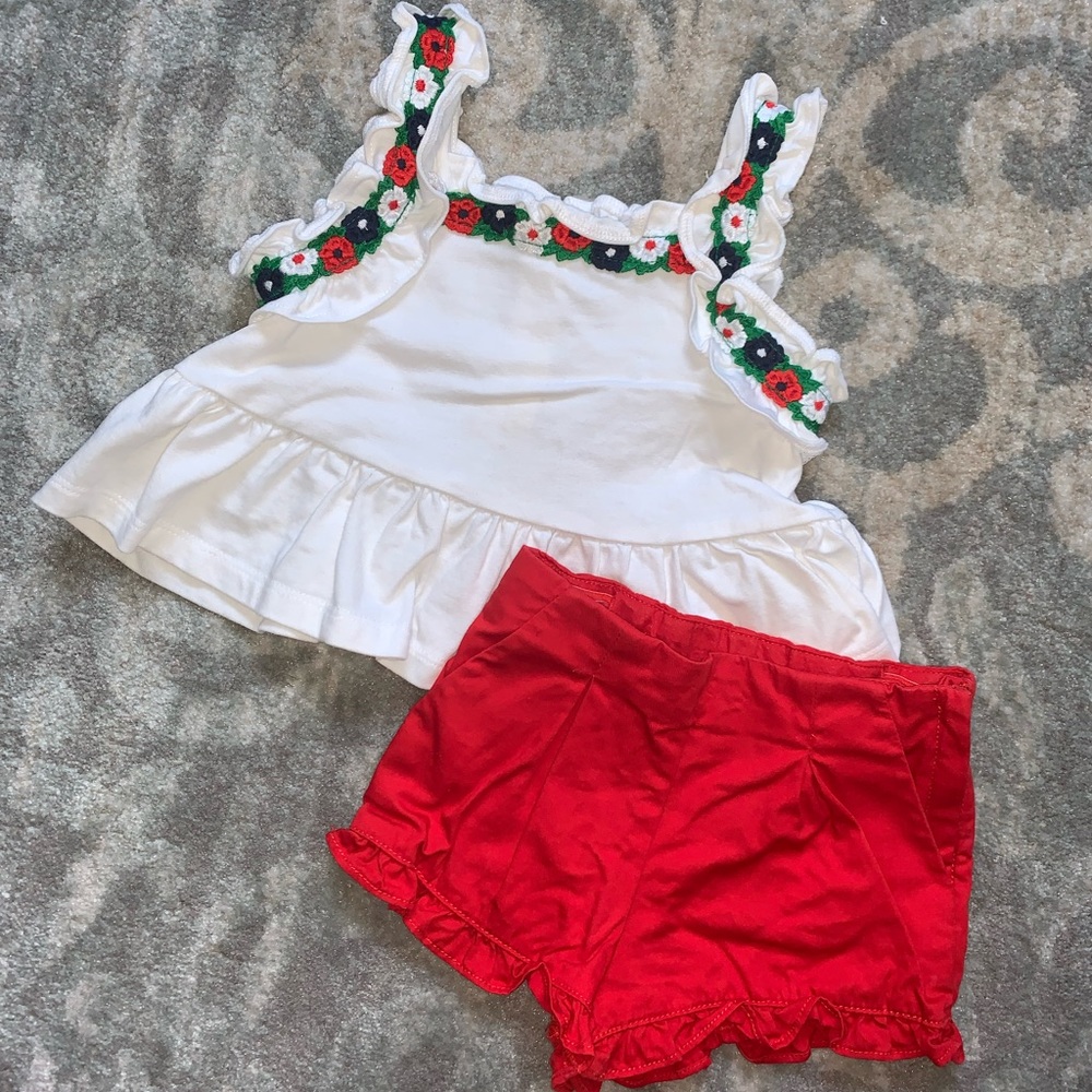 Baby girl Janie & Jack 2 pc shorts and top outfit